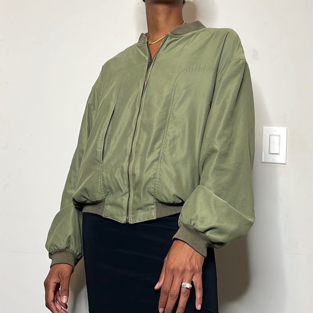 Giorgio Armani Le Collezioni Army Green Bomber - Size 42